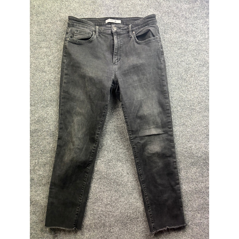 Joe's Jeans Skinny Jeans Womens 31 Black Faded Raw Hem Stretch Denim